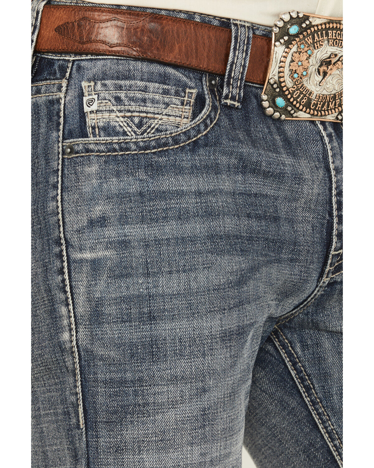Product Name:  Rock & Roll Denim Men's Double Barrel Medium Wash Straight Denim Jeans