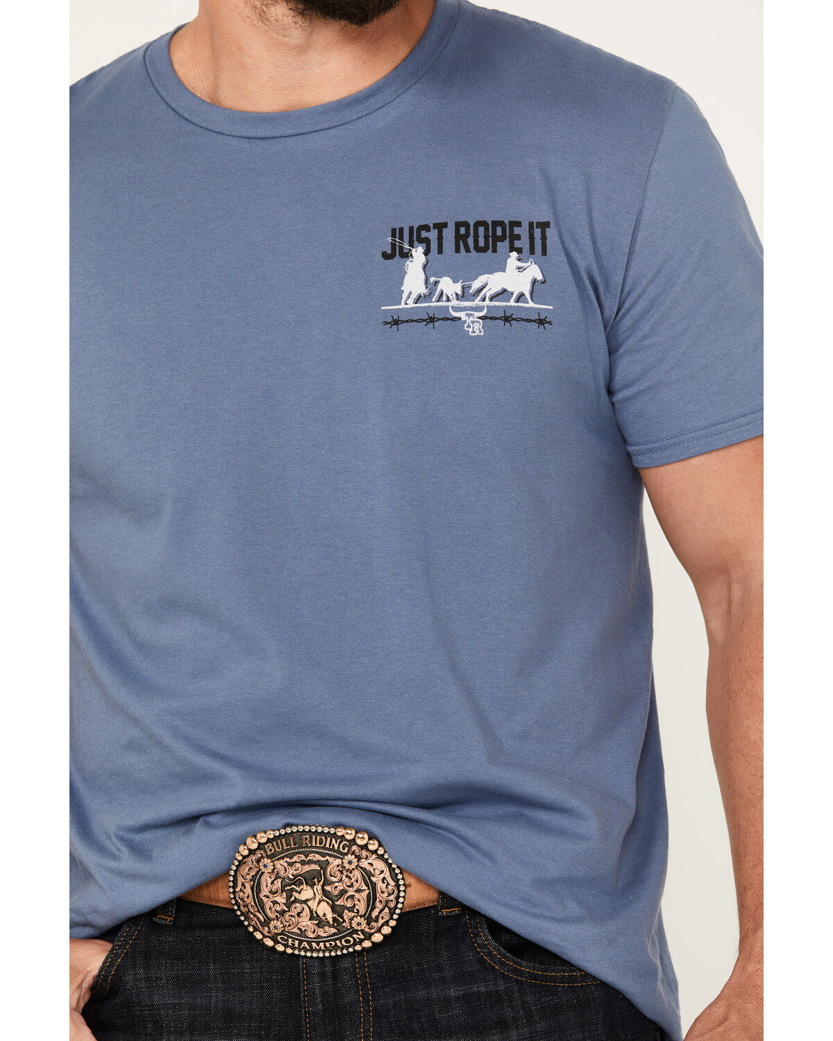 Image #3 - Cowboy Hardware Men's Just Rope It Short Sleeve Graphic T-Shirt, , hi-res