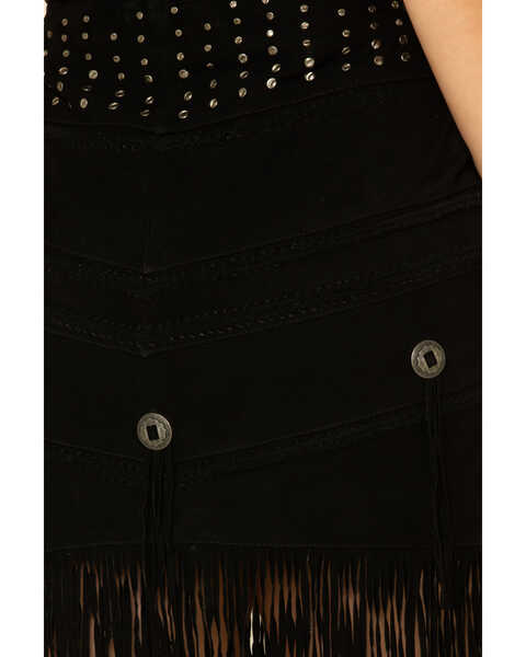 Image #4 - Idyllwind Women's Headline Concho Fringe Leather Skirt, , hi-res