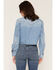 Image #4 - Ariat Women's Alameda Light Wash Long Sleeve Cropped Denim Shirt, Light Wash, hi-res