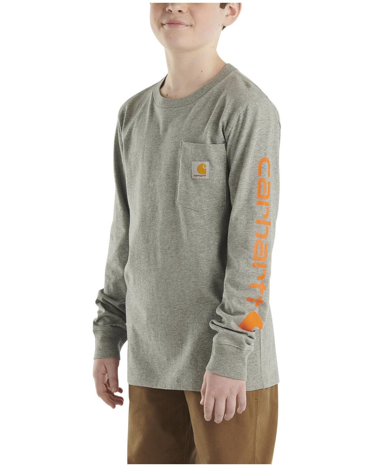 Product Name:  Carhartt Boys' Logo Long Sleeve Pocket T-Shirt