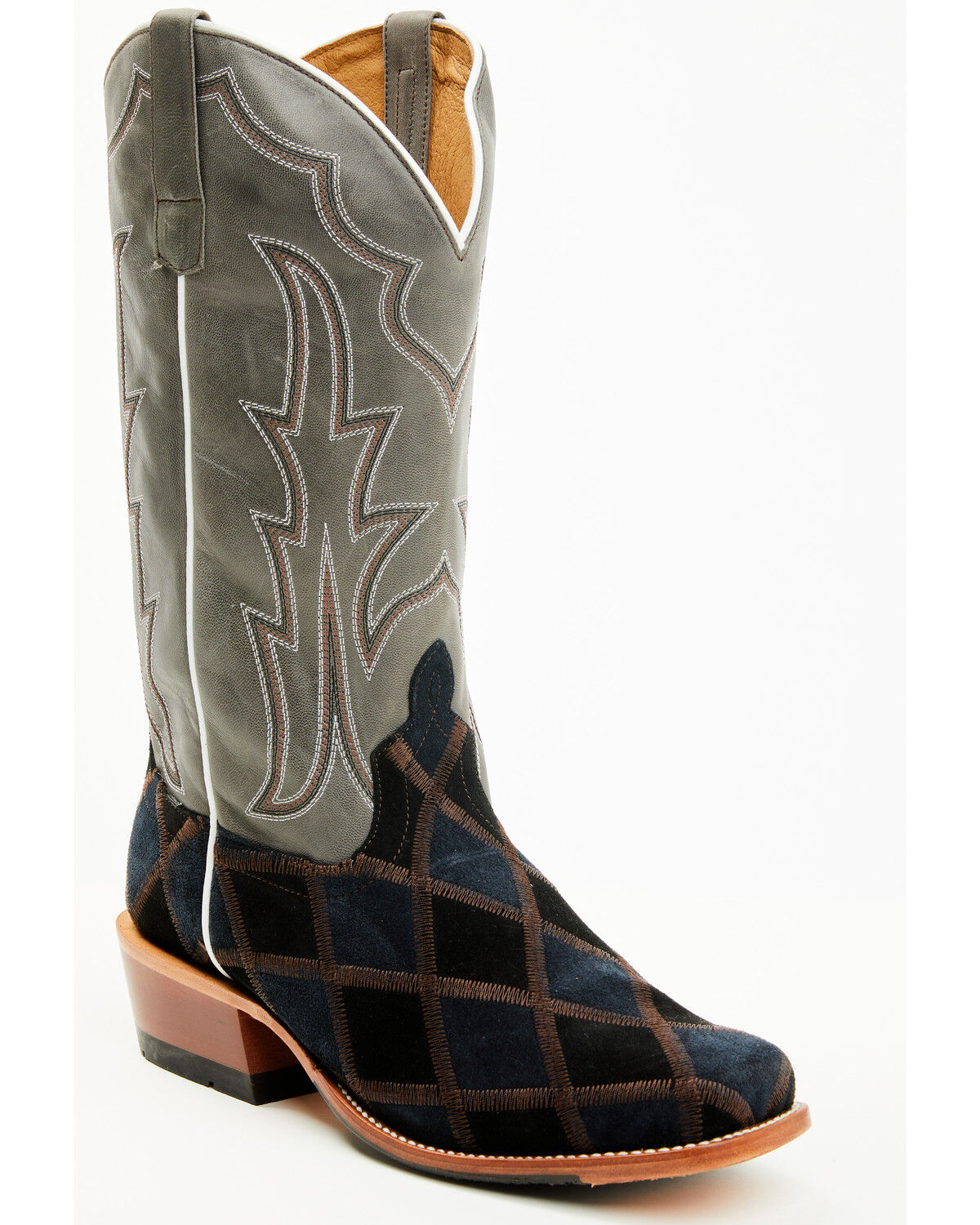 Horse Power Men´s Patchwork Suede Western Boots - SquareToe