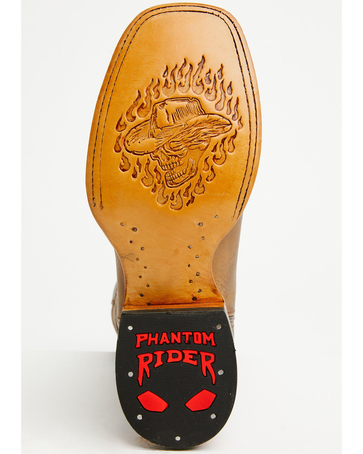 Image #7 - Phantom Rider Men's Roper Western Boots - Broad Square Toe, Caramel, hi-res