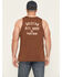 Image #1 - Brixton Men's Woodburn Logo Graphic Muscle Tank, Blue, hi-res
