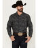Image #1 - Panhandle Men's Paisley Print Long Sleeve Snap Performance Western Shirt, Charcoal, hi-res