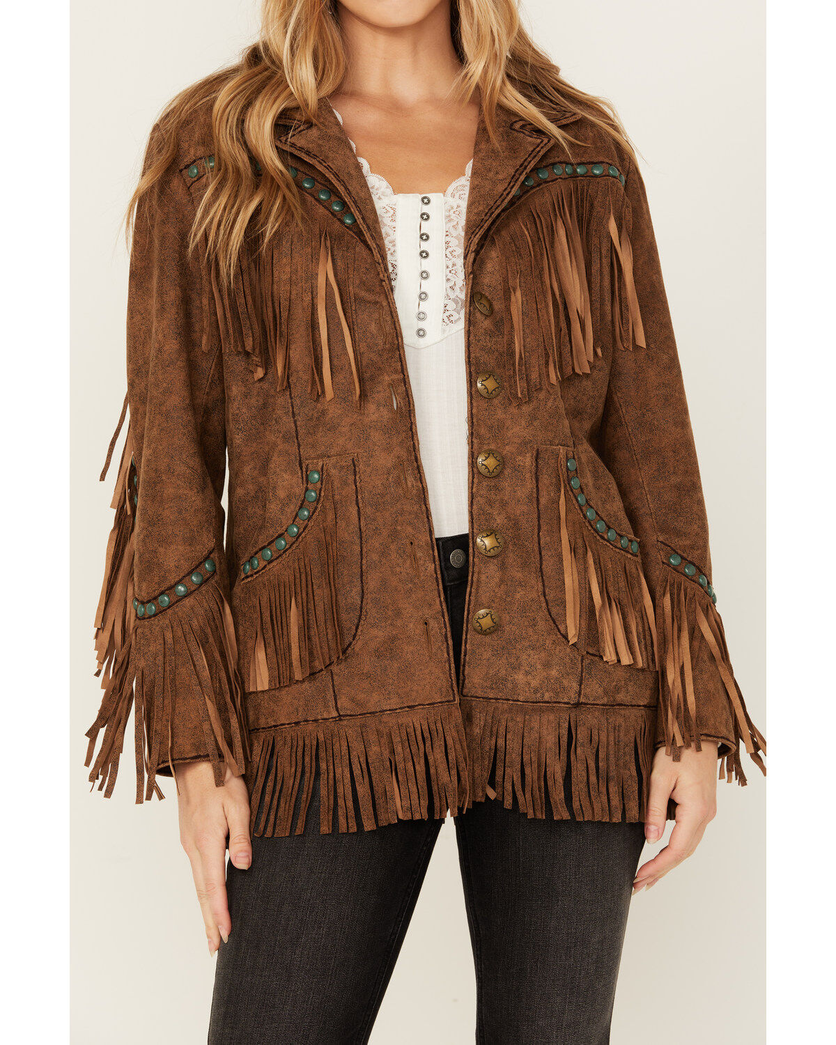 Image #3 - Double D Ranch Women's Boring The Devil Fringe Jacket, , hi-res