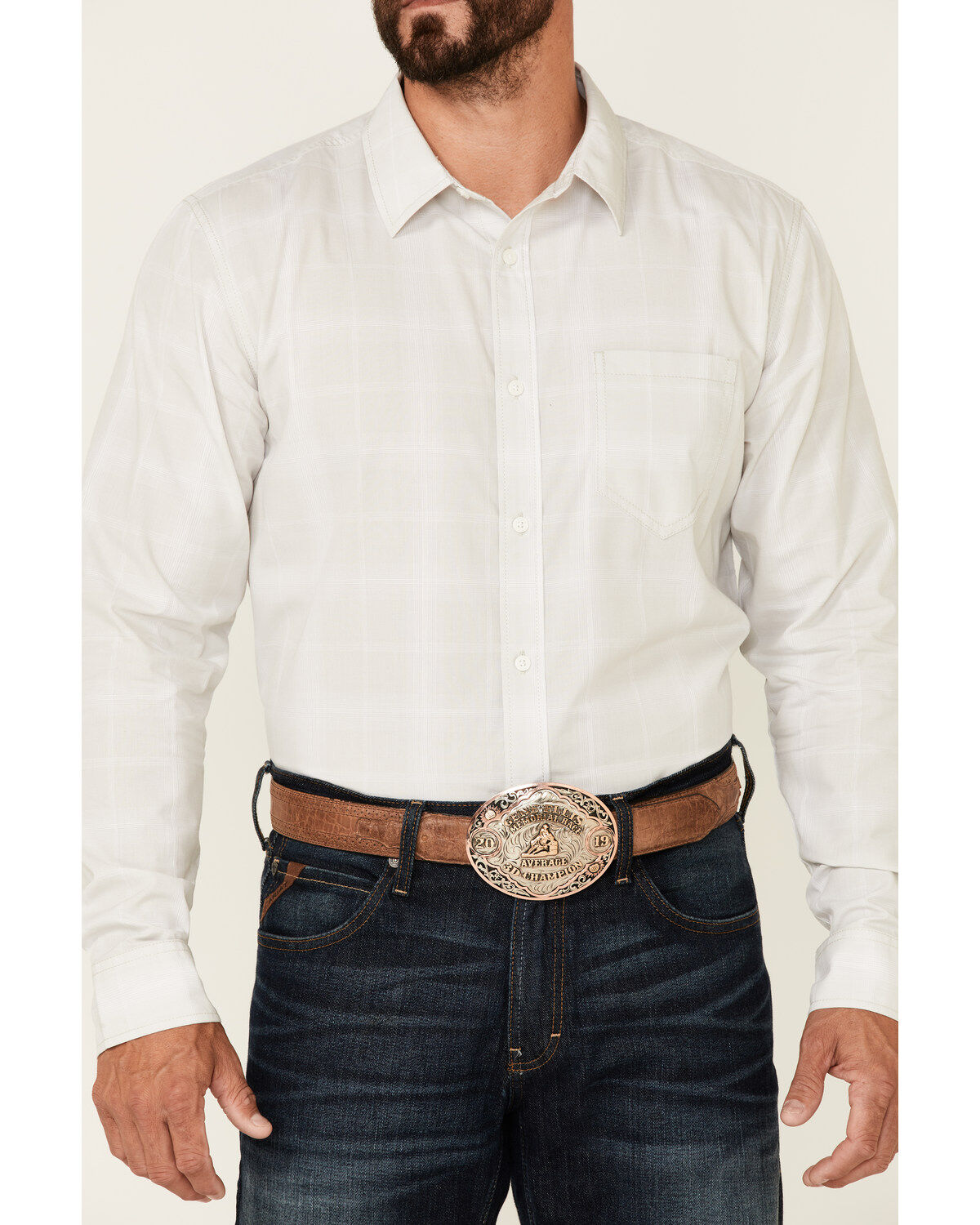 Image #3 - Gibson Men's Back Off Large Plaid Long Sleeve Button-Down Western Shirt, Grey, hi-res