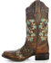 Image #9 - Corral Women's Studded Floral Embroidery Western Boots - Square Toe, , hi-res