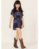 Hayden Girls' Bandana Print Romper, Blue, hi-res