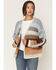 Image #1 - Elan Women's Stripe Crochet Cardigan, Multi, hi-res