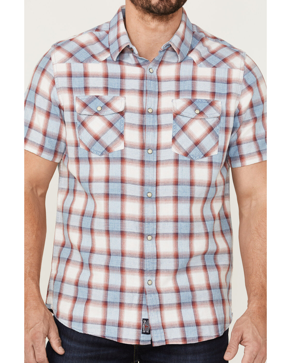 Image #3 - Flag & Anthem Men's Desert Son Tifton Large Plaid Short Sleeve Snap Western Shirt, , hi-res