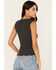 Image #4 - Shyanne Women's Smocked Ribbed Tank, Black, hi-res