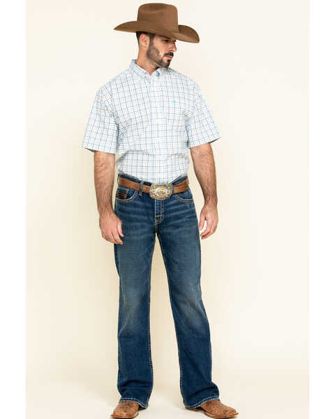 Image #6 - Cinch Men's White Small Plaid Button Short Sleeve Western Shirt , , hi-res