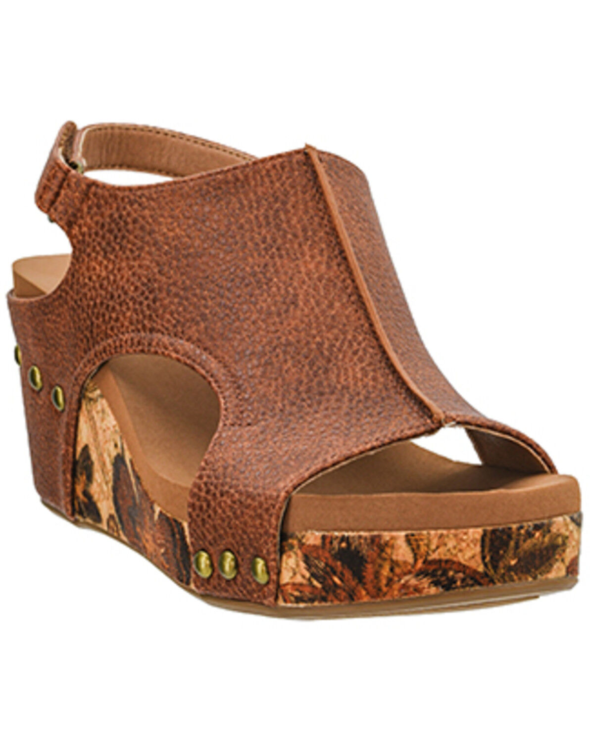 Corkys Women's Carley Wedge Heels, Cognac, hi-res