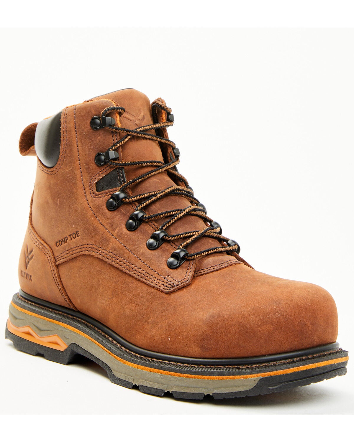 Hawx Men's 6" Enduro Lace-Up Work Boots - Composite Toe, Dark Brown, hi-res