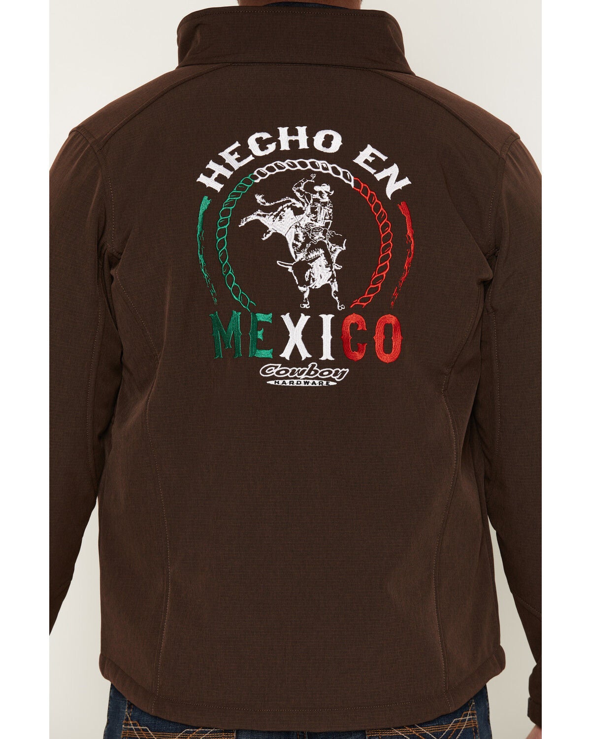 Image #3 - Cowboy Hardware Men's Hecho en Mexico Softshell Jacket, Dark Brown, hi-res