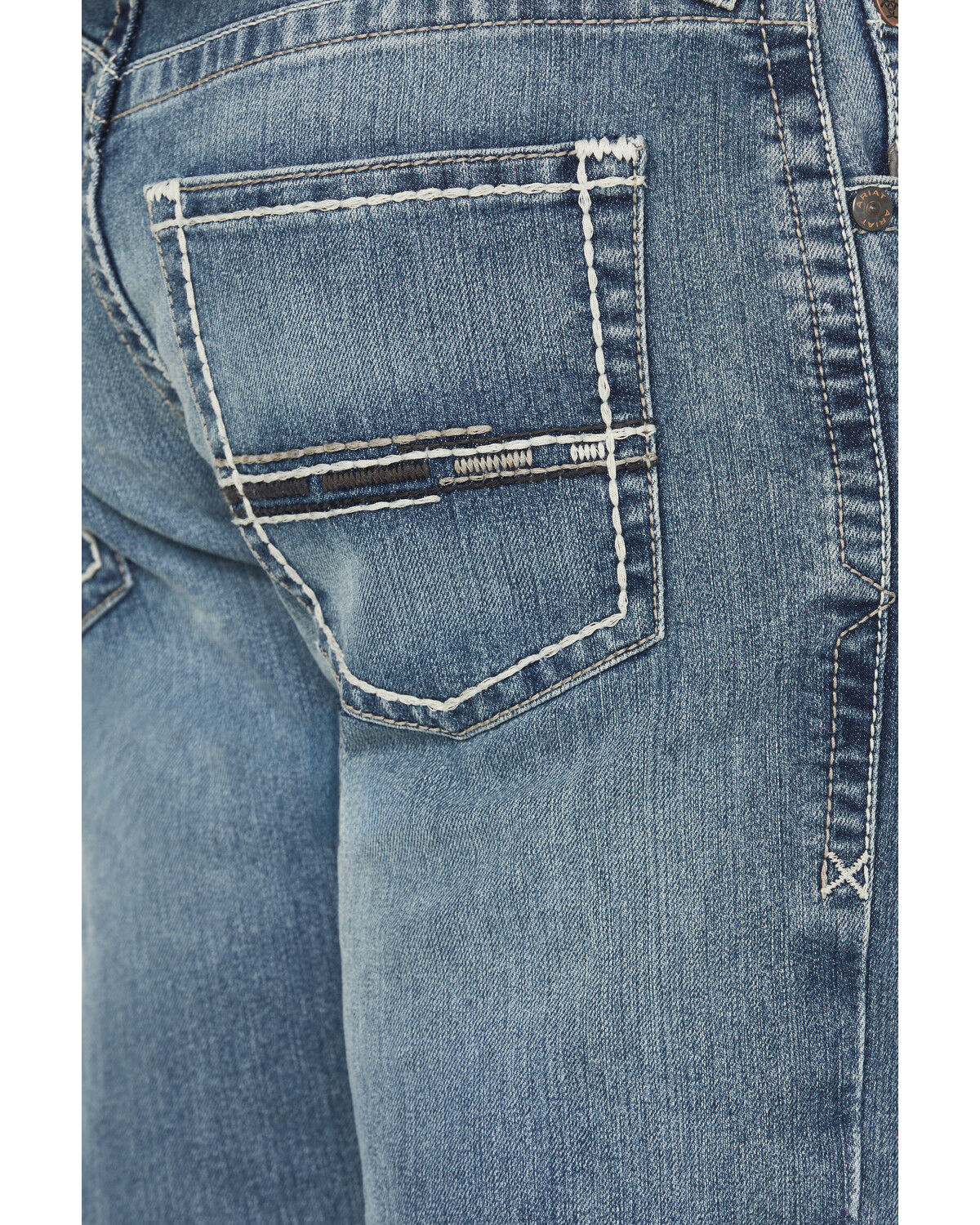 Image #4 - Ariat Men's M5 Clarence Forrest Medium Wash Straight 2X Durable Stretch Denim Jeans - Big, Medium Wash, hi-res