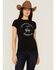 RANK 45 Women's Legendary Graphic Raglan Tee, Black, hi-res