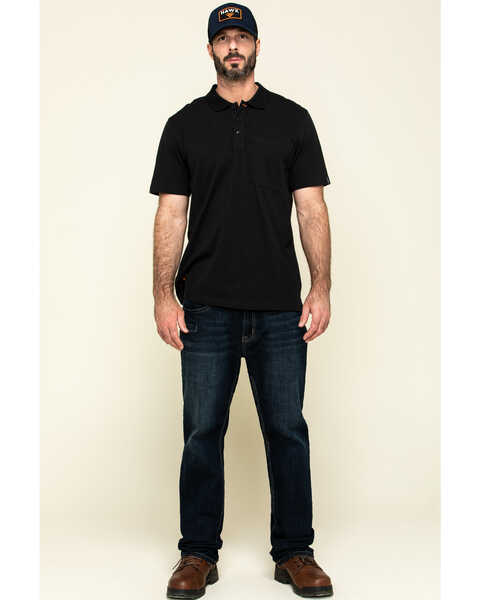 Image #6 - Hawx Men's Black Miller Pique Short Sleeve Work Polo Shirt - Big , Black, hi-res