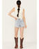 Image #3 - Ceros Women's Light Wash Mid Rise Daisies Shorts, , hi-res