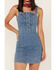 Image #3 - Shyanne Women's Light Wash Lace-Up Denim Mini Dress, , hi-res