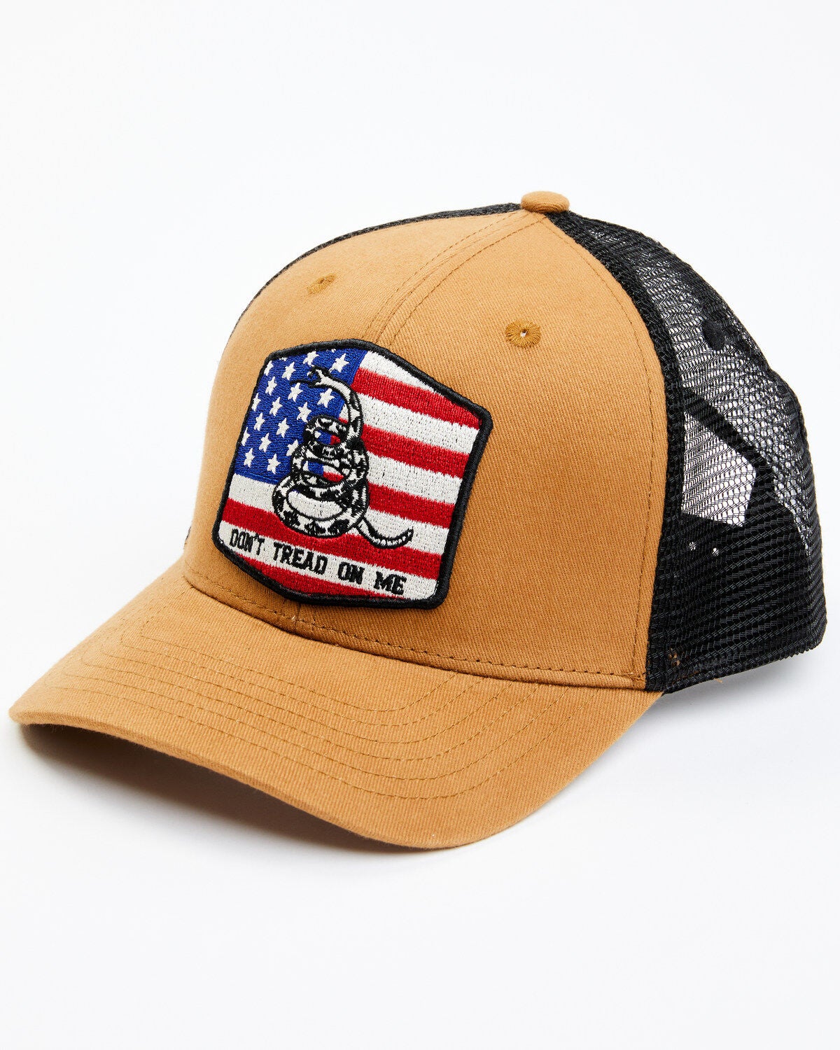Cody James Men's Don't Tread On Me American Flag Patch Ball Cap, Brown, hi-res
