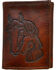 Image #1 - Western Express Men's Brown Horse Tooled Tri-Fold Wallet , Brown, hi-res
