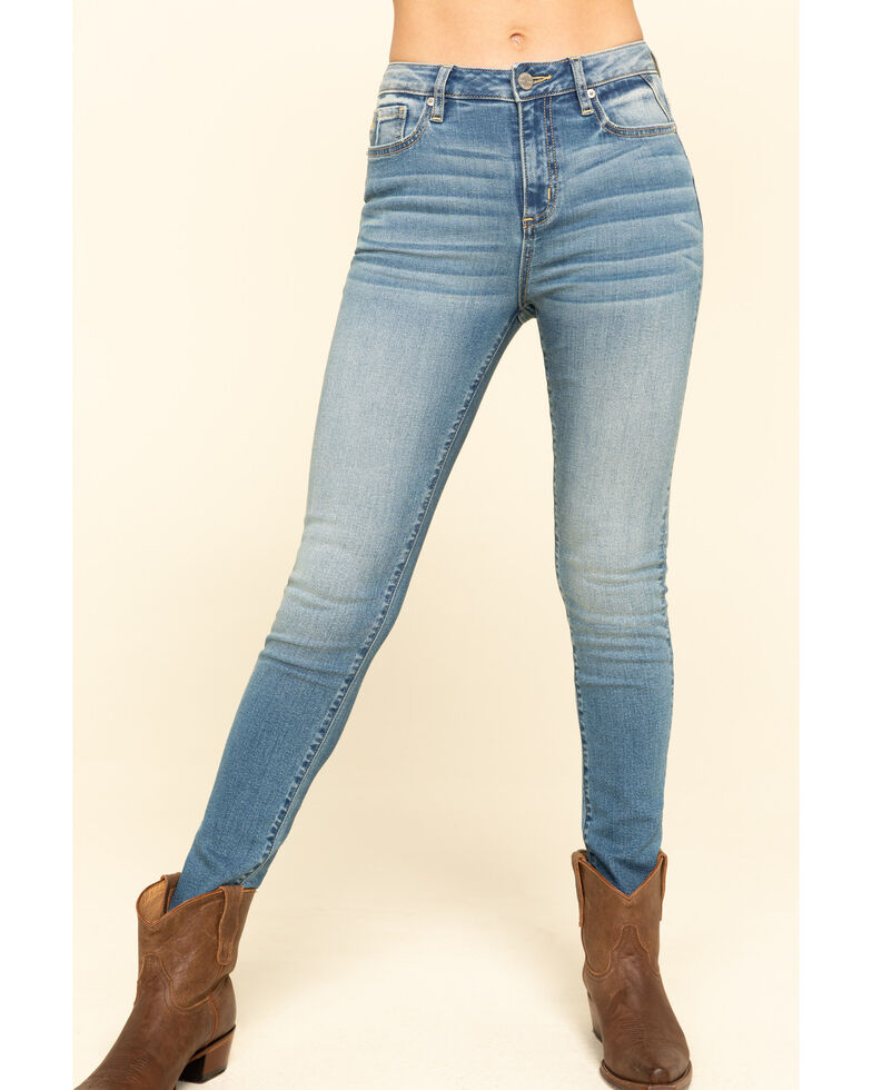 high rise light wash jeans