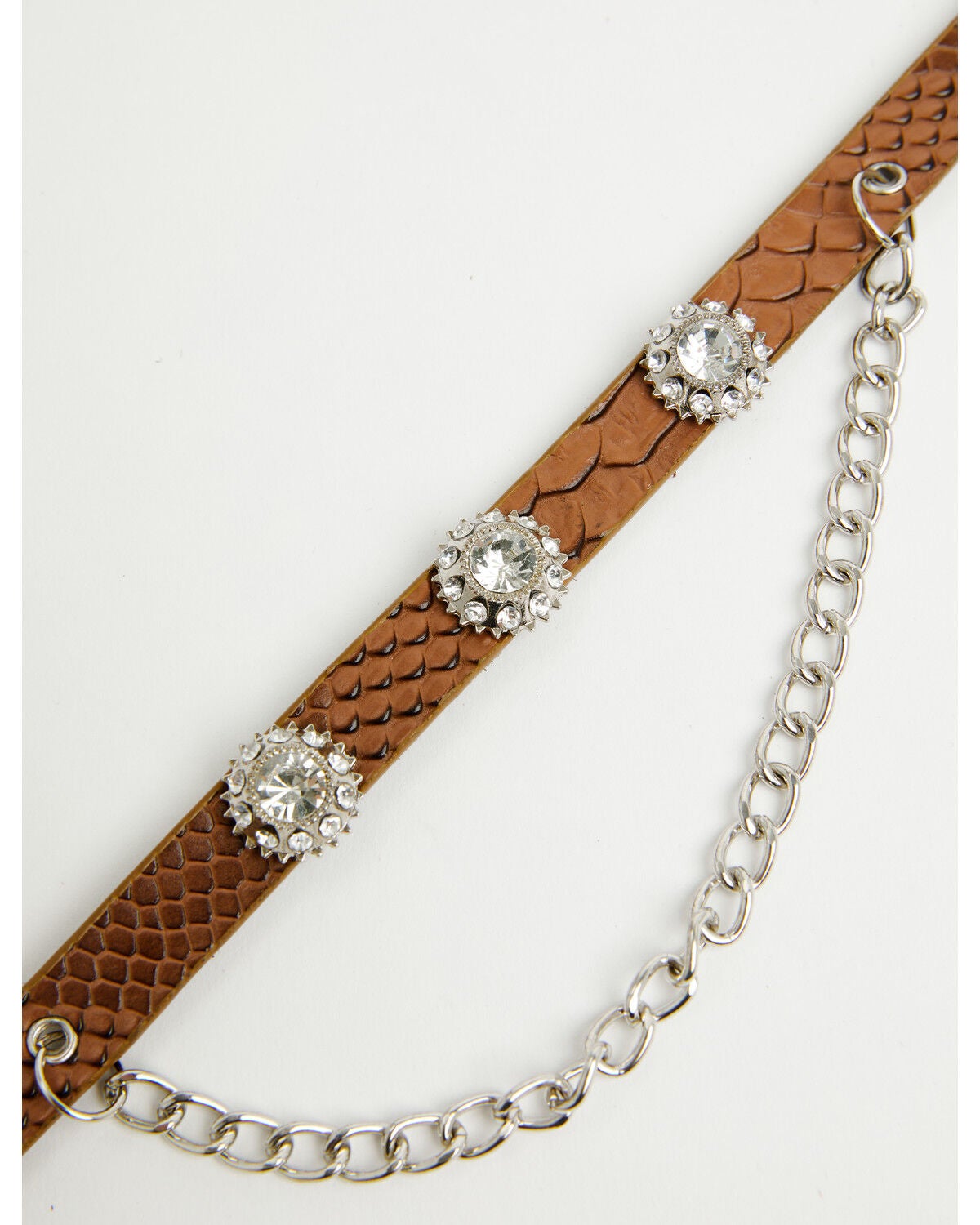 Image #2 - Shyanne Women's Rhinestone Concho Boot Bracelet with Chain, Brown, hi-res