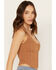 Shyanne Women's Corset Tank, Brown, hi-res