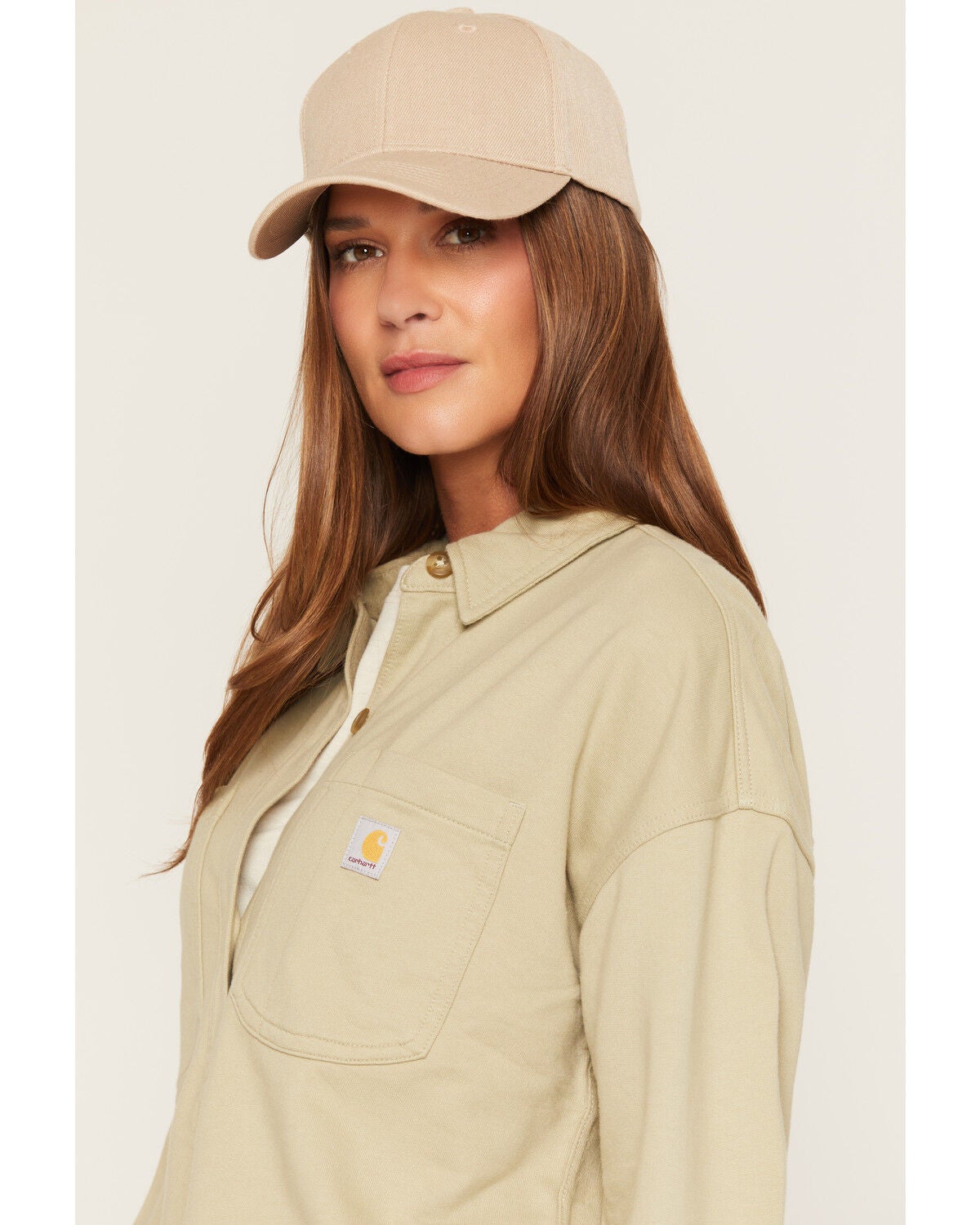 Image #2 - Carhartt Women's Durham Knit Long Sleeve Overshirt, Light Green, hi-res