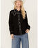 Image #1 - Panhandle Women's Retro Studded Long Sleeve Snap Western Shirt, Black, hi-res