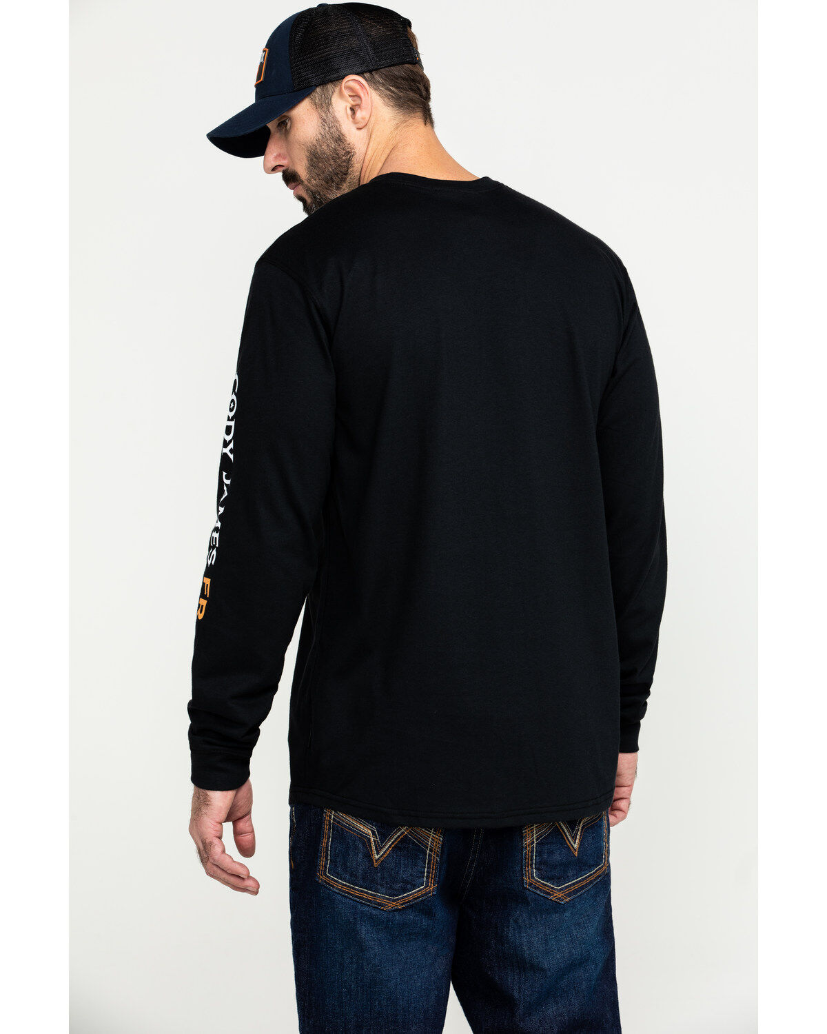 Image #2 - Cody James Men's FR Logo Long Sleeve Work Shirt - Tall, Black, hi-res