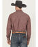 Image #4 - Wrangler X Cody Johnson Men's Textured Solid Long Sleeve Pearl Snap Western Shirt - Tall, Burgundy, hi-res