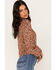 Idyllwind Women's Floral Print Smocked Top, Brandy Brown, hi-res