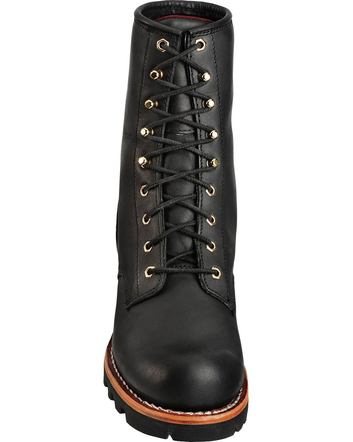 Image #4 - Chippewa Men's 8" Logger Boots - Steel Toe, Black, hi-res