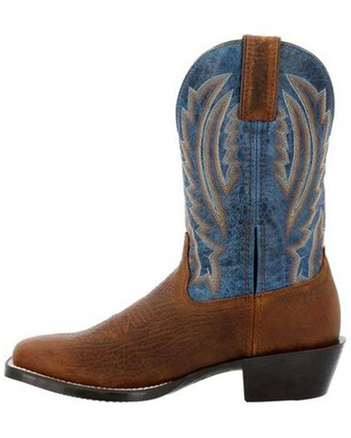 Image #3 - Durango Men's Westward Denim Western Performance Boots - Broad Square Toe, Brown/blue, hi-res