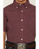 Image #3 - Ariat Boys' Geo Print Short Sleeve Button-Down Western Shirt, Maroon, hi-res