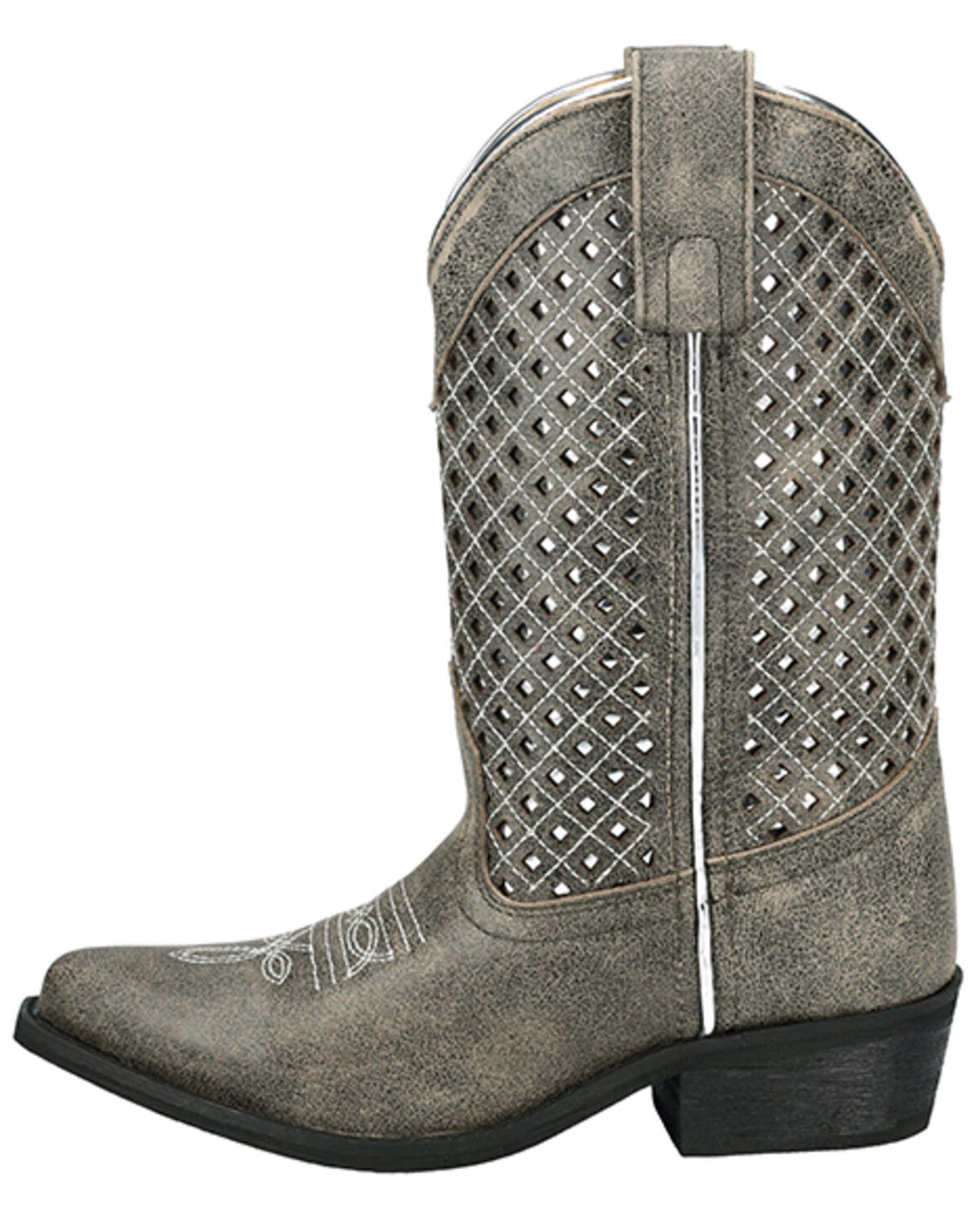 Image #3 - Smoky Mountain Girls' Magnolia Western Boots - Snip Toe, Grey, hi-res