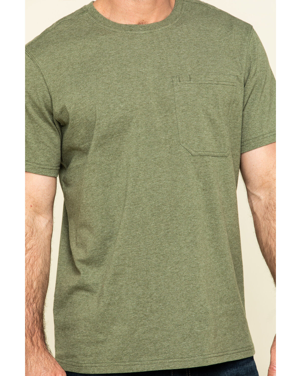 Image #4 - Hawx Men's Olive Solid Pocket Short Sleeve Work T-Shirt - Big, Olive, hi-res