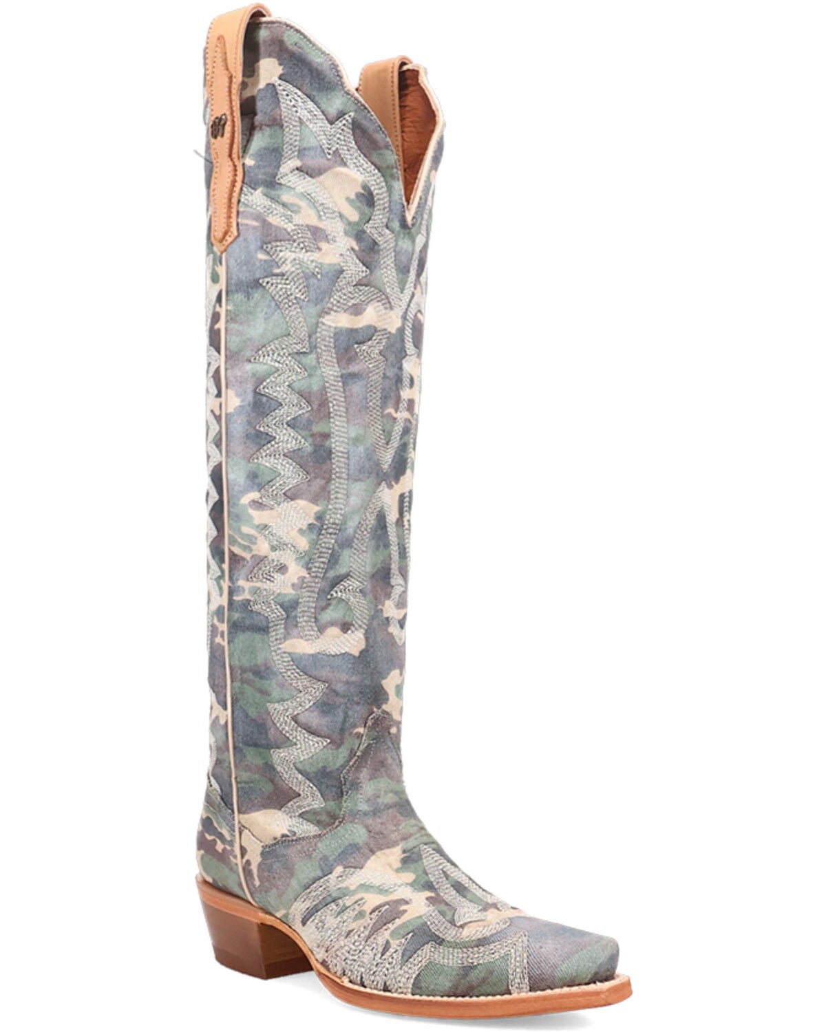Dan Post Women's Darlin' Camo Print Tall Western Boots - Snip Toe, Camouflage, hi-res