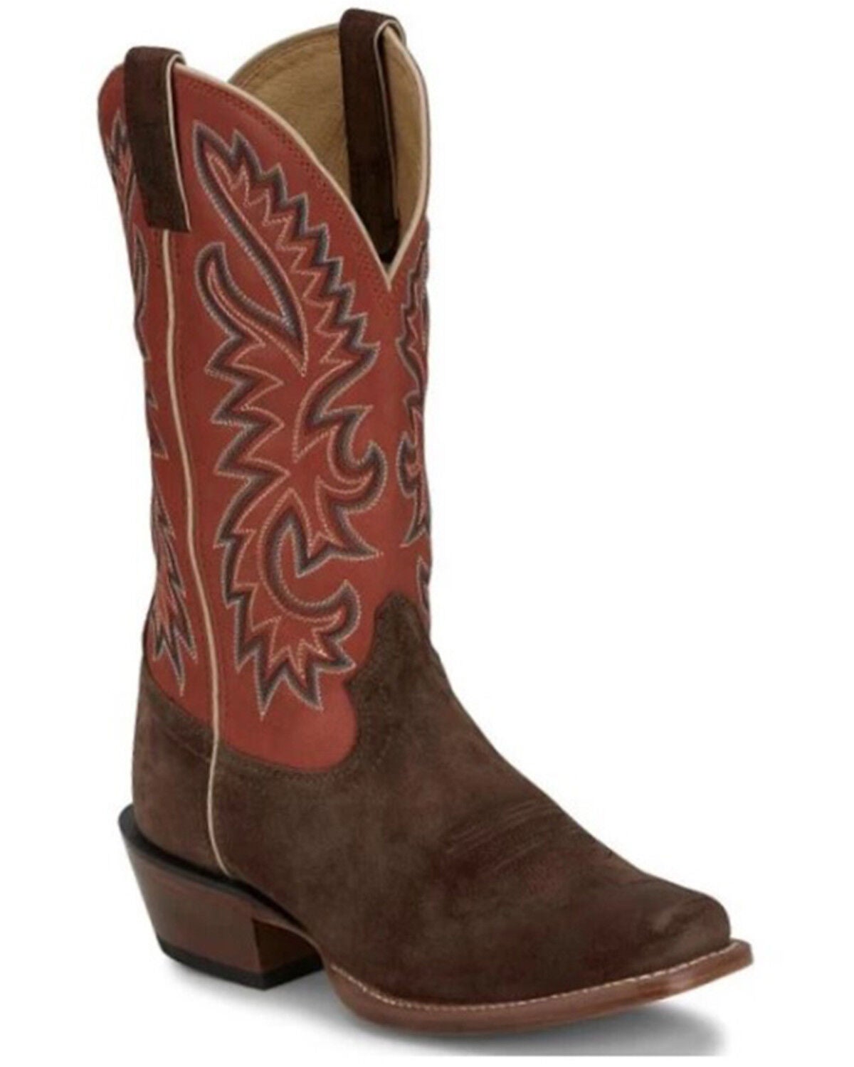 Justin Men's Show Off Tall Western Boots - Square Toe, Dark Brown, hi-res