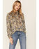 Revel Women's Paisley Print Long Sleeve Woven Chiffon Peasant Top  , Black, hi-res