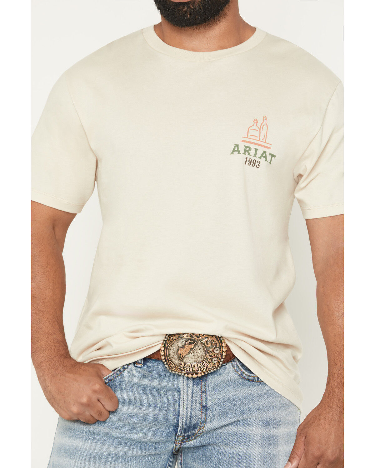 Image #4 - Ariat Men's Mezcal Logo Short Sleeve Graphic T-Shirt, Natural, hi-res