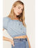 Image #3 - Cleo + Wolf Women's Off The Shoulder Peasant Top, Blue, hi-res
