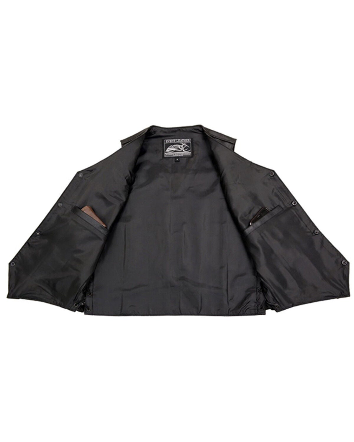 Image #3 - Milwaukee Leather Men's Classic Side Lace Biker Vest, Black, hi-res