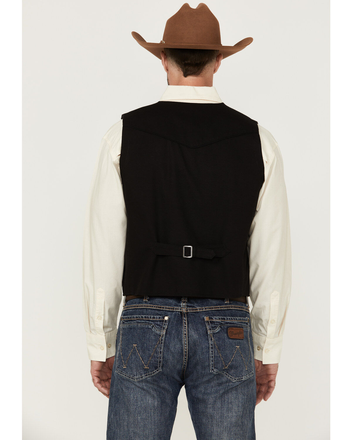 Image #4 - Cody James Men's Highlands Slub Button-Front Western Vest, Black, hi-res