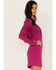 Idyllwind Women's Bryan Long Sleeve Fringe Knit Dress, Fuchsia, hi-res