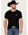 Image #1 - RANK 45® Men's Southwestern Print Bull Logo Short Sleeve Graphic T-Shirt, Black, hi-res