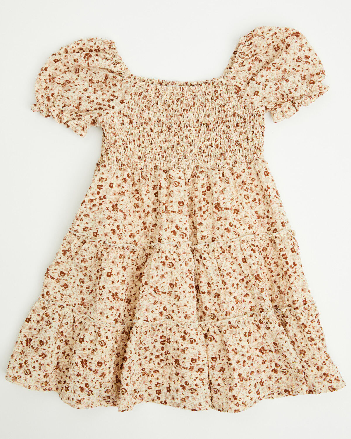 Image #1 - Yura Toddler Girls' Floral Print Dress, Cream, hi-res